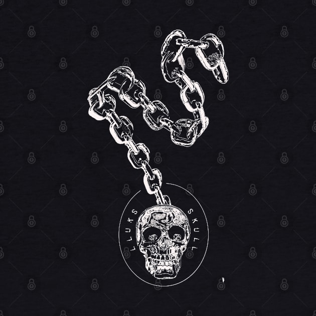 Skull on a chain , white sketch. by Bird